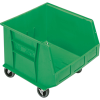 Mobile Bin, 14" H x 16-1/2" W x 18" D, 75 lbs. Capacity, Green Fastek
