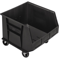 Mobile Bin, 14" H x 16-1/2" W x 18" D, 75 lbs. Capacity, Black Fastek