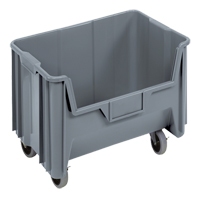 Mobile Giant Stack Container, 12-7/16" H x 19-7/8" W x 15-1/4" D, 250 lbs. Capacity, Grey Fastek