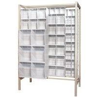 Free-Standing Tip-Out Bins Slider System, 51-1/4" W x 26" D x 77" H, 101 Drawers Fastek
