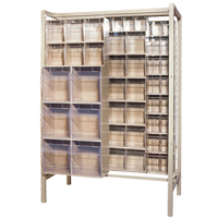 Free-Standing Tip-Out Bins Slider System, 51-1/4" W x 26" D x 77" H, 101 Drawers Fastek