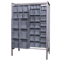 Free-Standing Tip-Out Bins Slider System, 51-1/4" W x 26" D x 77" H, 101 Drawers Fastek