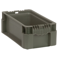 Collapsible Stacking Container, 7" W x 12" D x 5" H, Grey CE987 | Fastek