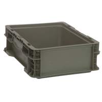 Collapsible Stacking Container, 15" W x 12" D x 5" H, Grey CE988 | Fastek