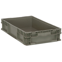 Collapsible Stacking Container, 15" W x 24" D x 5" H, Grey CE991 | Fastek