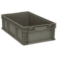 Collapsible Stacking Container, 15" W x 24" D x 7.5" H, Grey CE992 | Fastek