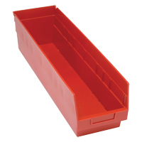 Bacs en plastique pour &eacute;tag&egrave;res Store More, 6-5/8" la x 6" H x 23-5/8" p, Rouge, Capacit&eacute; 90 lb Fastek