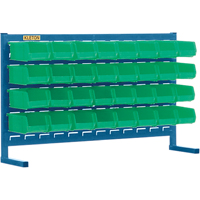 Louvered Rack with Bins, 32 Bins, 36" W x 8-1/4" D x 22" H Fastek