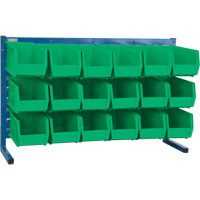 Louvered Rack with Bins, 18 Bins, 36" W x 8-1/4" D x 22" H Fastek