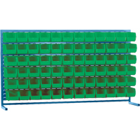 Louvered Rack with Bins, 72 Bins, 72" W x 15" D x 40" H Fastek