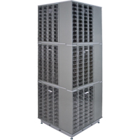 Armoire industrielle robuste avec carrousel &agrave; tiroirs, Acier, 480 tiroirs, 27" la x 27" p x 80" h, Gris Fastek