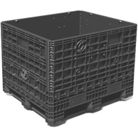 Medium-Duty Collapsible Bulkpak Containers, 48" L x 40" W x 34" H, Black Fastek