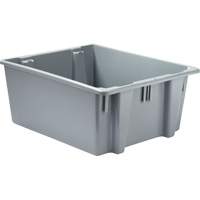 Stack & Nest Palletote Box, 10" x 19.5" x 23.5", Grey Fastek
