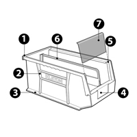 Stack & Hang Bin, 8-1/4" W x 7" H x 14-3/4" D, Blue Fastek