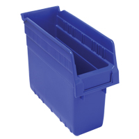 Store-Max Shelf Bins, 4-3/8" W x 8" H x 11-5/8" D, Blue, 44 lbs. Capacity Fastek