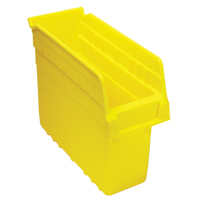 Store-Max Shelf Bins, 4-3/8" W x 8" H x 11-5/8" D, Yellow, 44 lbs. Capacity Fastek