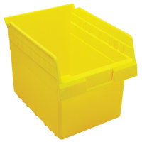 Store-Max Shelf Bins, 8-3/8" W x 8" H x 11-5/8" D, Yellow, 44 lbs. Capacity Fastek