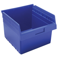 Store-Max Shelf Bins, 11-1/8" W x 8" H x 11-5/8" D, Blue, 44 lbs. Capacity Fastek