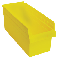 Store-Max Shelf Bins, 8-3/8" W x 8" H x 17-7/8" D, Yellow, 56 lbs. Capacity Fastek