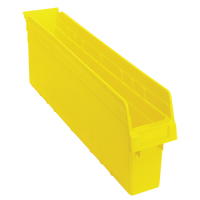 Store-Max Shelf Bins, 4-3/8" W x 8" H x 23-5/8" D, Yellow, 68 lbs. Capacity CF898 | Fastek