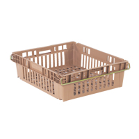 Agricultural Plastic Stack-N-Nest Container, 20.3" x 24" x 6.8", Beige CF926 | Fastek
