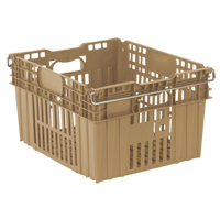 Agricultural Plastic Stack-N-Nest Container, 20" x 24" x 13.4", Beige CF927 | Fastek