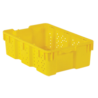 Contenant en plastique empilable Stack-N-Nest pour l'agriculture, 16" x 23,9" x 7,3", Jaune Fastek