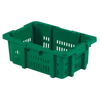 Food Handling Plastic Stack-N-Nest Container, 16" x 23.9" x 8.8", Green CF931 | Fastek
