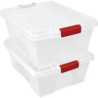 Plastic Latch Container, 15.875" W x 21" D x 7.75" H, Clear CG054 | Fastek