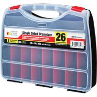 Plastic Compartment Box, 14" W x 18" D x 3" H, 26 Compartments Fastek