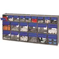 Tilt Bins Unit, 23-5/8" W x 3-5/8" D x 11-1/6" H, 21 Drawers Fastek