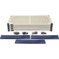 &eacute;tag&egrave;re en fils m&eacute;talliques avec tablettes en plastique, Cadre en fils m&eacute;talliques avec tablettes en plastique, Sans boulons, Capacit&eacute; 600 lb, 30" la x 72" h x 18" p Fastek