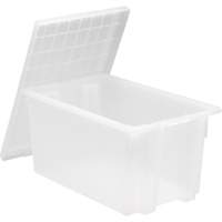 Heavy-Duty Stack & Nest Tote, 15" x 19.5" x 29.5", Clear Fastek