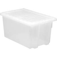 Heavy-Duty Stack & Nest Tote, 15" x 19.5" x 29.5", Clear Fastek
