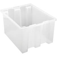 Heavy-Duty Stack & Nest Tote, 10" x 15.5" x 19.5", Clear Fastek