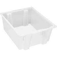 Heavy-Duty Stack & Nest Tote, 10" x 19.5" x 23.5", Clear Fastek