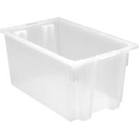 Heavy-Duty Stack & Nest Tote, 12" x 19.5" x 23.5", Clear Fastek