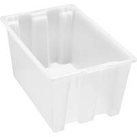 Heavy-Duty Stack & Nest Tote, 15" x 19.5" x 29.5", Clear Fastek