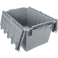 Contenant de distribution en plastique avec dessus basculant, 21,65" x 15,5" x 12,5", Gris Fastek