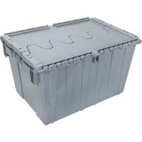 Contenant de distribution en plastique avec dessus basculant, 21,65" x 15,5" x 12,5", Gris Fastek