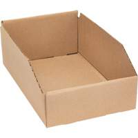 Deep Corrugated Parts Bins, 7-5/8" W x 11-5/16" D x 4-1/2" H, Beige Fastek