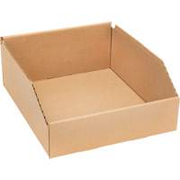 Deep Corrugated Parts Bins, 11-3/4" W x 11-1/4" D x 4-1/2" H, Beige Fastek