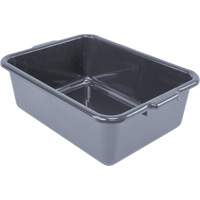 All-Purpose Flat-Bottom Storage Tub, 7" H x 15" D x 21" L, Plastic, Grey CG214 | Fastek