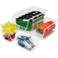 Crystal Clear Ultra Bins, 8-1/4" W x 7" H x 14-3/4" D, Clear Fastek