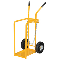 Gas Cylinder Cart, Mold-on Rubber Wheels, 9-13/16" W x 16" L Base, 150 lbs. Fastek