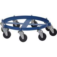 Octagon Drum Dolly, Steel, 2000 lbs. Capacity, 27-1/16" Diameter, Cast Iron Casters DC782 | Fastek