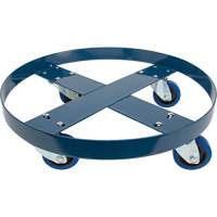 Chariot pour baril, Acier, Capacit&eacute;e 1400 lb, Diam&egrave;tre 24", Roue en &eacute;lastique bleu Fastek