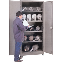 Heavy Gauge Storage Cabinets, Steel, 3 Shelves, 60" H x 36" W x 21" D, Grey Fastek