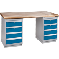 Pre-Designed Workbench, Dual Drawers, 2500 lbs. Cap., 72" W x 30" D, 34" H Fastek