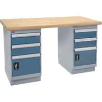 Pre-Designed Workbench, Dual Drawers, 2500 lbs. Cap., 72" W x 36" D, 34" H Fastek